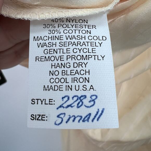 Rare Vintage 1990's Fernando Squette Sanchez Ivory y2k Slip Dress Small - Picture 8 of 9